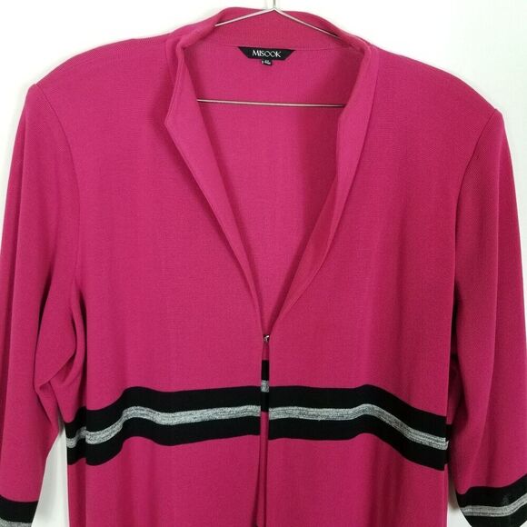 Misook Women Plus Knit Jacket Size 2X Side Slit  African Violet Lagenlook - Picture 2 of 8
